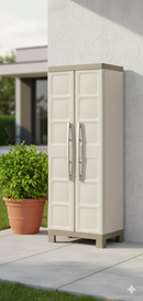 Armadio Portascope da Esterno 4 Ripiani 65x45x182H cm in Plastica Keter Excellence Beige/Tortora