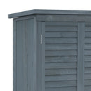 Armadio da Esterno 87x46.5x160 cm con 2 Porte a Persiana e Ripiani Interni in Legno Grigio      