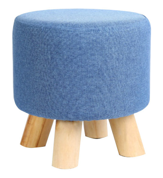 Pouf en tissu et bois de pin 29x29 cm Fumer Megan Bleu online
