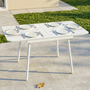 Tavolo da Giardino per 6 Persone Rettangolare 140x80x75 cm con Piano in WPC Bianco      