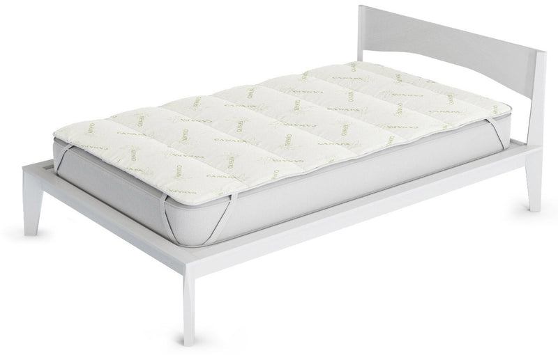 Topper Trapuntato Imbottito in Fibra di Canapa con Elastici Verde Chiaro Varie Misure