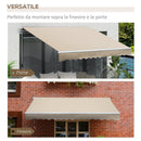 Tenda da Sole Avvolgibile a Parete 3,5x2,5m in Alluminio e Poliestre Beige