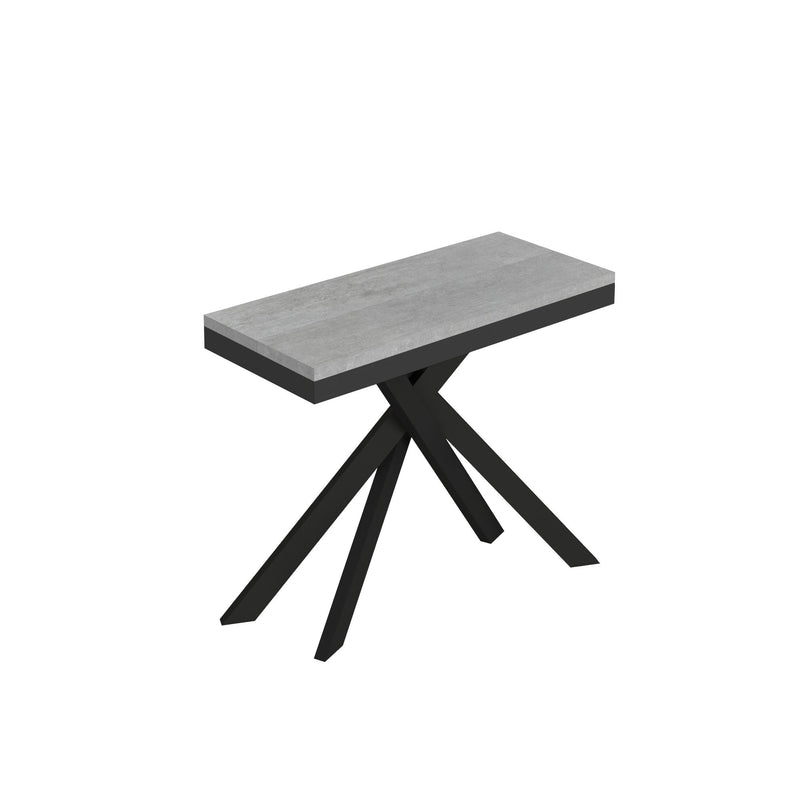 Consolle Allungabile 90-300x40x77 cm Saki Evolution Cemento Gambe Antracite 