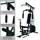 Stazione Multifunzione 156x113x205 cm per Allenamento in Acciaio  Nera