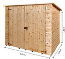 Casetta Box da Giardino per Biciclette 2x1,2 m con Pavimento in Legno Picea Massello 16mm Eden