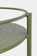Carrello da Cucina 45x81 cm con Portabottiglie e Ruote in Acciaio Verde