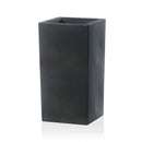 Vaso Quadrato Indoor e Outdoor Tera Schio Cubo Alto Smoke 41x41 cm in Plastica Grigio 