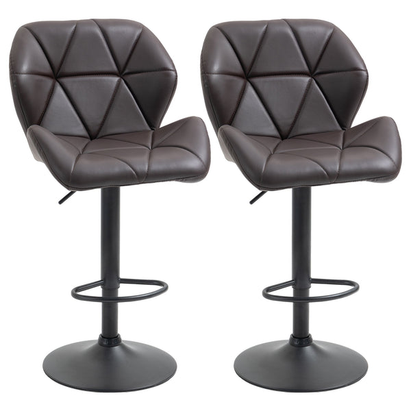 online Lot de 2 Tabourets de Bar 51,5x57,5x93-114,5 cm en Simili Cuir Marron