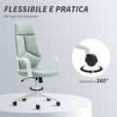 Sedia da Ufficio Operativa 63x63x117-127 cm Seduta Girevole e Dondolo Tessuto a Rete Verde  