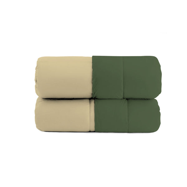 Trapunta Invernale Tinta Unita in Microfibra 200gr Verde Scuro Panna Varie Misure acquista