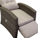 Set Salotto da Giardino Divano 2 Posti in Polyrattan Atlanta Grigio