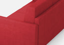 Divano Angolare 6 Posti 281x221x85 cm Karay in Tessuto Rosso