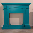 Cornice da Pavimento per Inserto Camino Elettrico 113,7x102,2x28,2 cm in MDF Sined Cetona Turchese