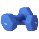 Set 2 Manubri Palestra 7 kg Pesi esagonali per Allenamento Blu
