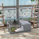 Casa per Tartarughe di Terra 91x60,5x32 cm con Pannello Apribile e 2 Spazi Separati in Legno di Abete Grigio      