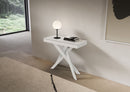 Consolle Allungabile 90-196x40x77 cm Saki Small Evolution Bianco Frassino Gambe Bianche 