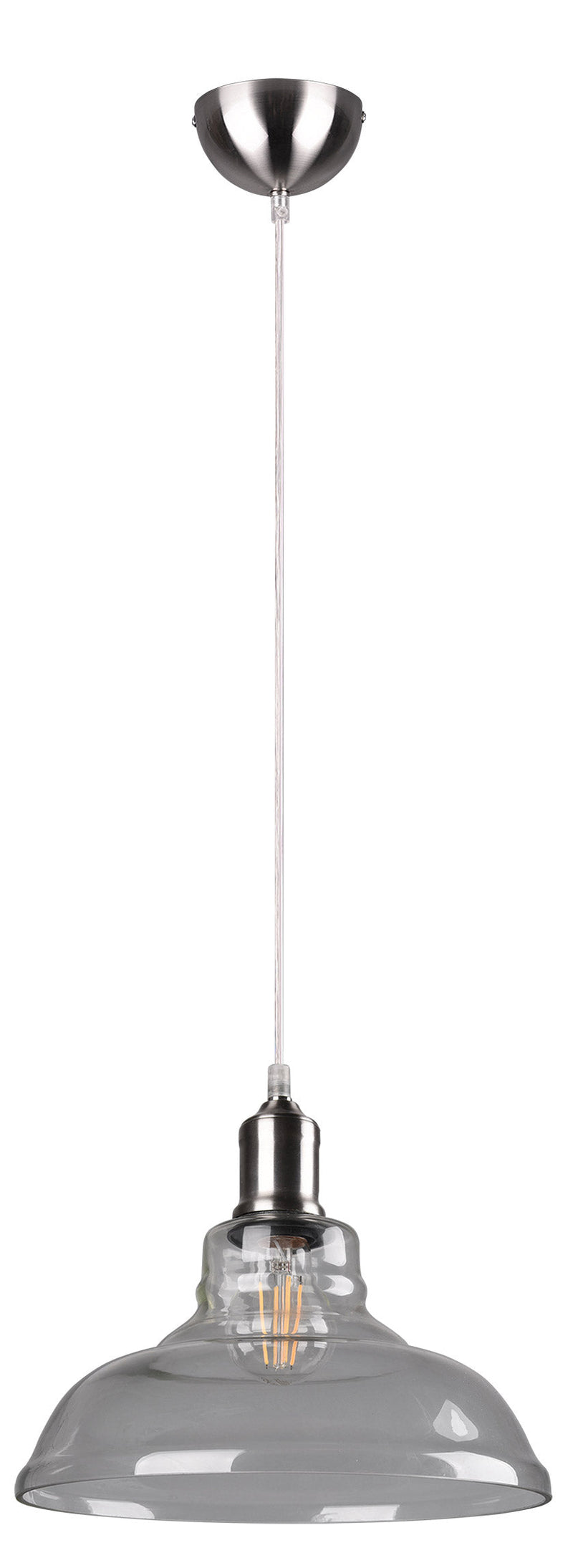 Lampada a Sospensione da Interno Attacco E27 in Metallo Nickel Opaco