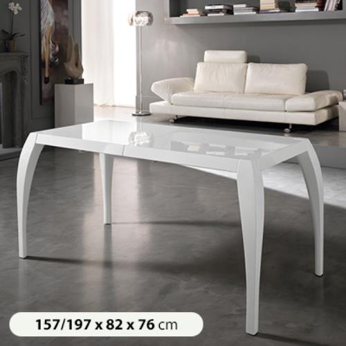 Table à Manger Extensible En Bois Laqué Blanc 157/197X82X76Cm Stones Albatros Om/111/B online