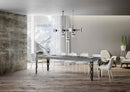 Tavolo Allungabile 180-440x90x77 cm Karamay Premium Cemento Telaio Antracite 