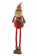 Pupazzo Babbo Natale in Stoffa Gambe Allungabili H90 cm Soriani