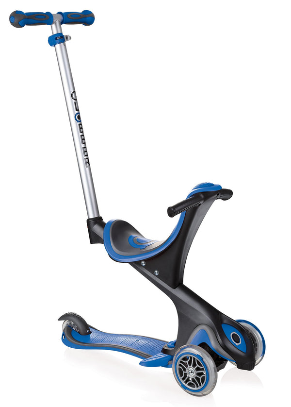 online Trottinette Poussette Tricycle 3 Roues 5 en 1 Globber Evo Confort Bleu