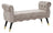 Banc Paris 120x40x60 cm en Métal Bois Éponge et Polyester Gris Noir et Doré