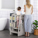 Scaletta per Bambini 3 Livelli 47x47x90 cm in HDPE Grigio