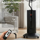 Ventilatore a Piantana 3 in 1 Oscillante 45x38x130 cm con Nebulizzatore d'Acqua Telecomando e Timer 9h Nero      