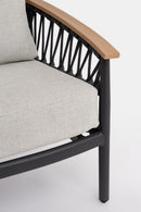 Divano da Giardino 2 Posti con Cuscini 140x75x85h cm in Alluminio e PP Fenix Antracite 