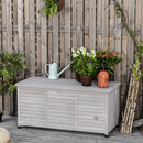 Panca Contenitore da Giardino 127x56x60 cm in Legno di Abete Grigio