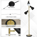 Lampada da Terra con 3 Paralumi E27 in Metallo  Nero e Bronzo