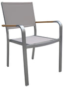 Sedia da Giardino con Braccioli in Alluminio e Textilene Vorghini Cortina Tortora