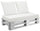 Coussins pour Palettes 120x80 cm Assise et Dossier en Simili Cuir Mariotti Belem Blanc
