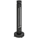 Stufa Elettrica a Infrarossi Oscillante 2000 W 29,5x29,5x84 cm con Telecomando in Alluminio Nero      