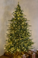 Albero di Natale Artificiale H200 cm Abete Gran Sasso 2703 Tips 400 Led Verde