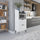 Meuble 2 tiroirs 2 étagères 60x36x136 cm en MDF Gorki Blanc et Gris