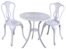 Set Tavolo e 2 Sedie da Giardino in Alluminio Siracusa Bianco