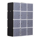 Armadio Guardaroba Componibile 111x47x145 cm Bianco e Nero 