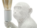 Lampada da Tavolo Monkey Seduta Bianca 33x33x32 cm in Resina Bianco      