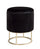 Tabouret de Rangement Rond Polina Noir Rembourré en Tissu Effet Velours