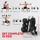 Set di Manubri Palestra 2x4kg 2x6kg 2x8kg con Supporto in Metallo con Impugnatura Antiscivolo Nero      