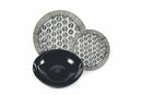 Servizio Piatti 18 Pezzi in Porcellana e Gres Multicolor Villa d'Este Home Tivoli Masai Black