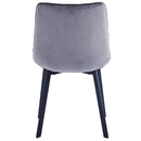 Set 4 Sedie da Pranzo Rivestimento Velluto Grigio Sedia Ufficio Casa Ergonomica