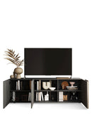 Mobile TV Moderno 3 Ante Venus 181x44x57 cm Titanio E Noce Mercure