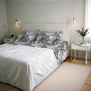 Set Lenzuola con Stampa Sopra Sotto e Federe Linea River Sepik Grey Varie Misure