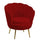 Fauteuil rembourré 73x72xh49/77 cm en tissu velours Tulipan rouge