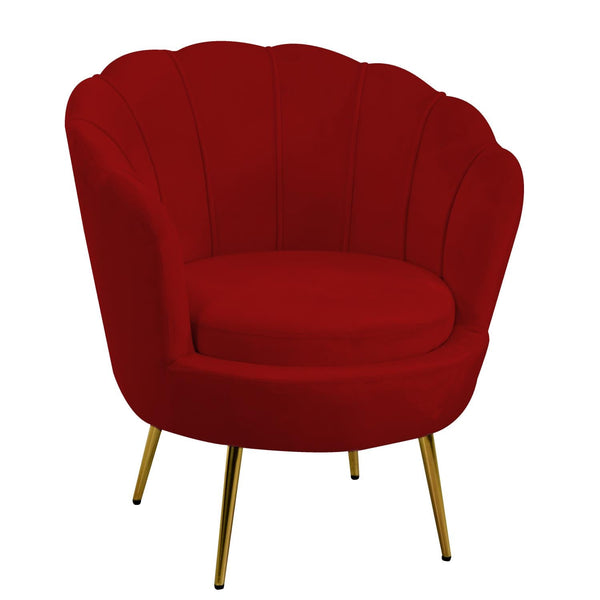 Fauteuil rembourré 73x72xh49/77 cm en tissu velours Tulipan rouge prezzo