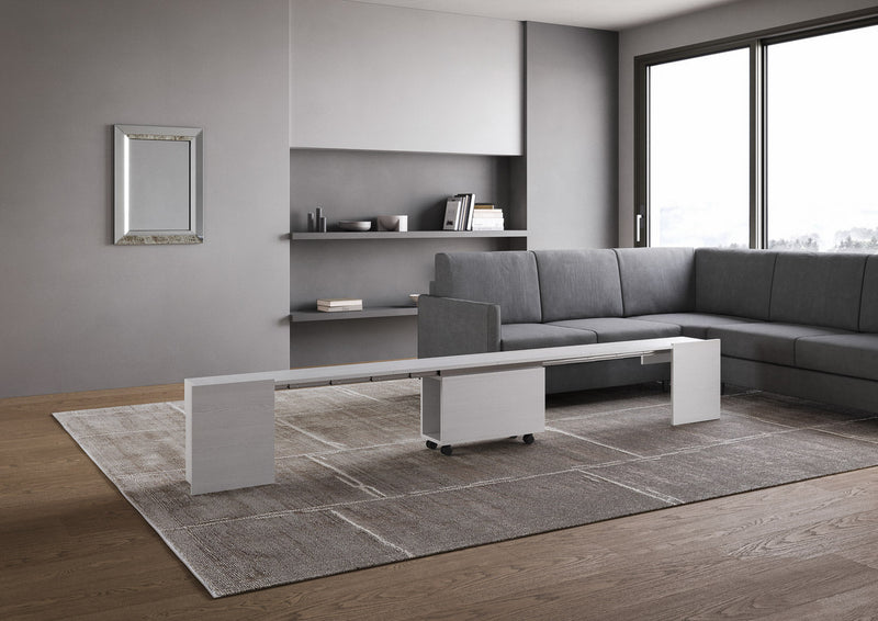 Panca Allungabile Inferiore 72-300x26x45 cm Evolve Bianco Frassino  