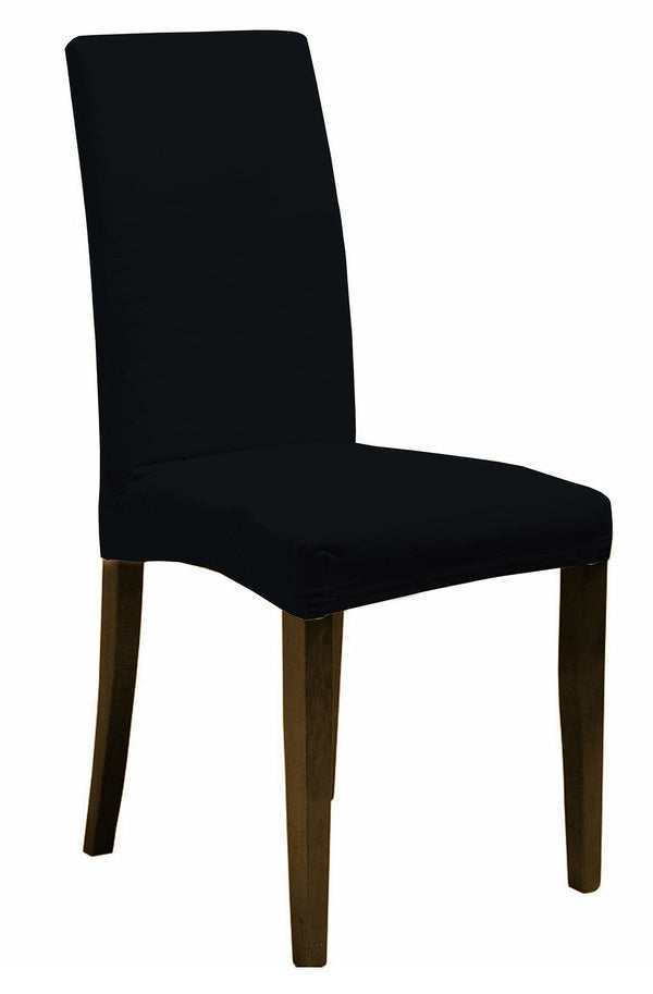 Lot de 2 housses de chaise avec dossier élastiqué en polyester noir prezzo