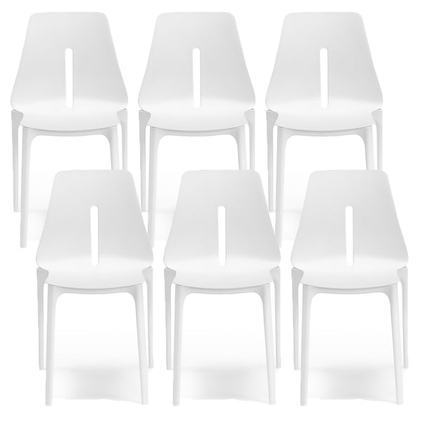 sconto Set 6 Sedie 55x 51x85 cm in Polipropilene Lisbona Bianca